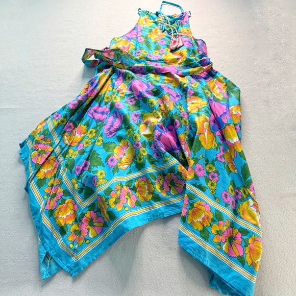 Anthropologie Lilka Dinan Dress Womens Small Halter Handkerchief Floral Summer - Picture 8 of 11